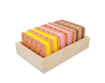 Ice cream wafers, wooden toy