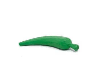 Hot green pepper made of wood