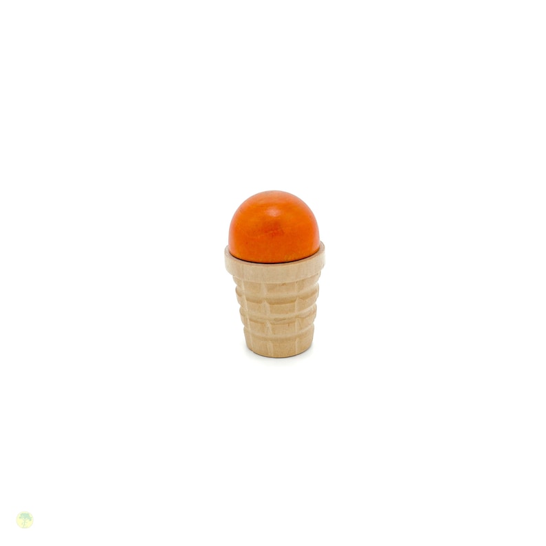 Wooden Play Food Eis cream in cone Orange