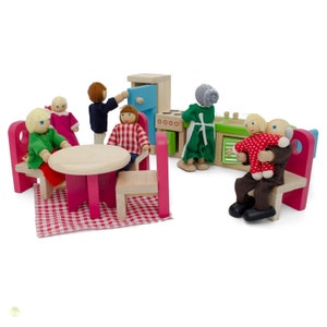 Dollhouse furniture kitchen, dollhouse furniture made of wood