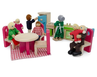 Dollhouse furniture kitchen, dollhouse furniture made of wood