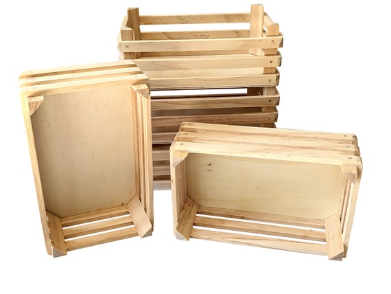 5 cajas medianas de madera, cajas de frutas y verduras, 16,5 x 10,5 x 6,4  cm -  México