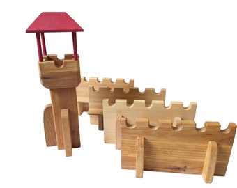 Castle extension, 1 tower and 4 wall sections with battlements oiled