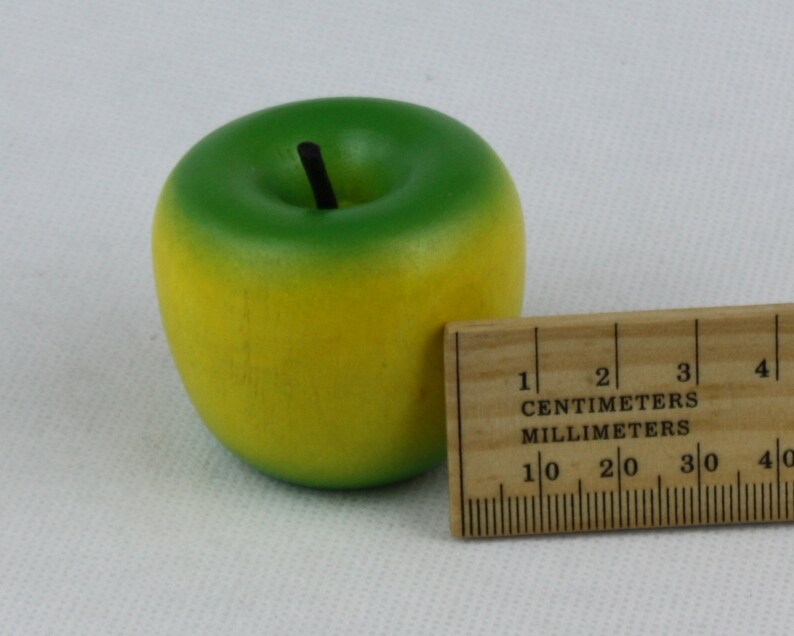 Wooden Play Food Apple, yellow/green image 3
