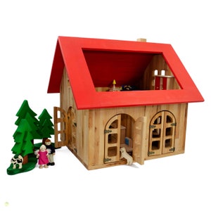 Dollhouse Cottage made of oiled beech wood