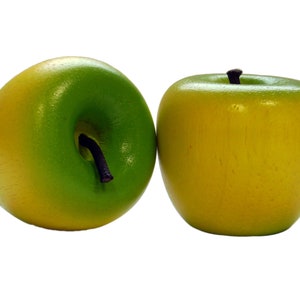 Wooden Play Food Apple, yellow/green 2 Stk./ 2 pcs