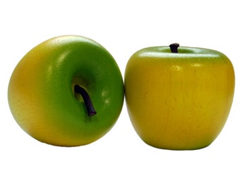 Wooden Play Food Apple, yellow/green