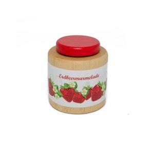 Strawberry jam made of wood