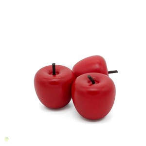 Roter Apfel aus Holz Kaufladenobst 3 Stk./ 3 pcs