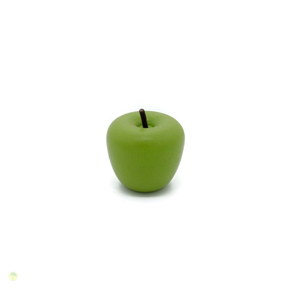 Wooden Green Apple - Etsy