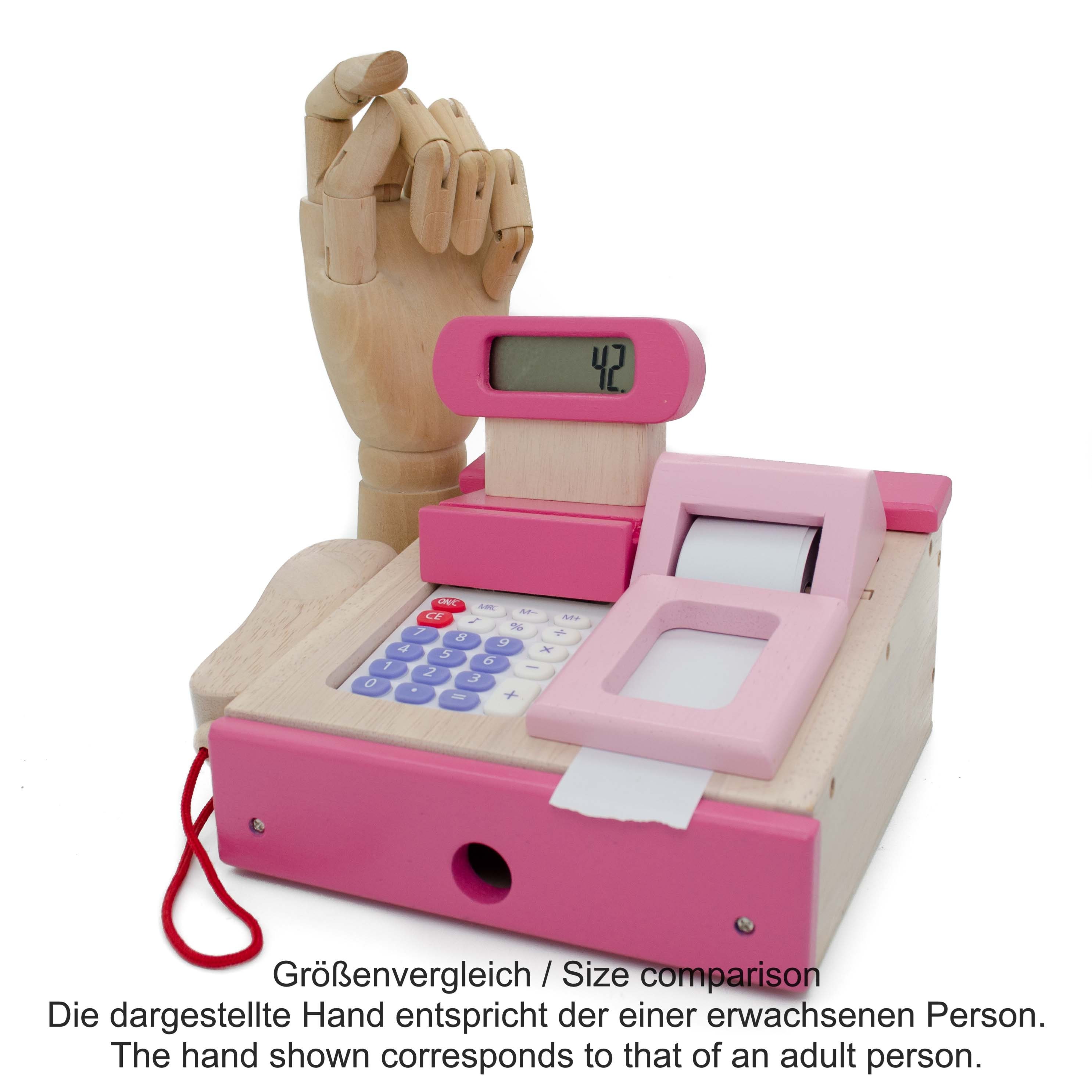 Wooden Pink Cash Register With Calculator Scanner Coins and Credit Card Etsy UK