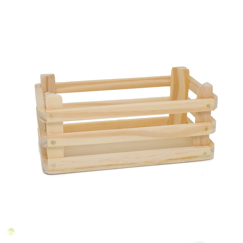 Pack of 5 medium wooden crates, fruit crates, vegetable crates, 16.5 x 10.5 x 6.4 cm image 2