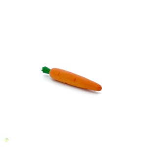 wooden carrot, handcarved grocery item