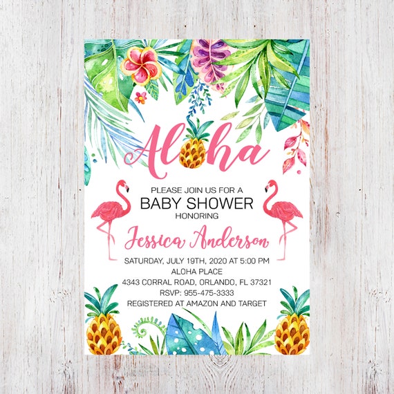 aloha baby invitations
