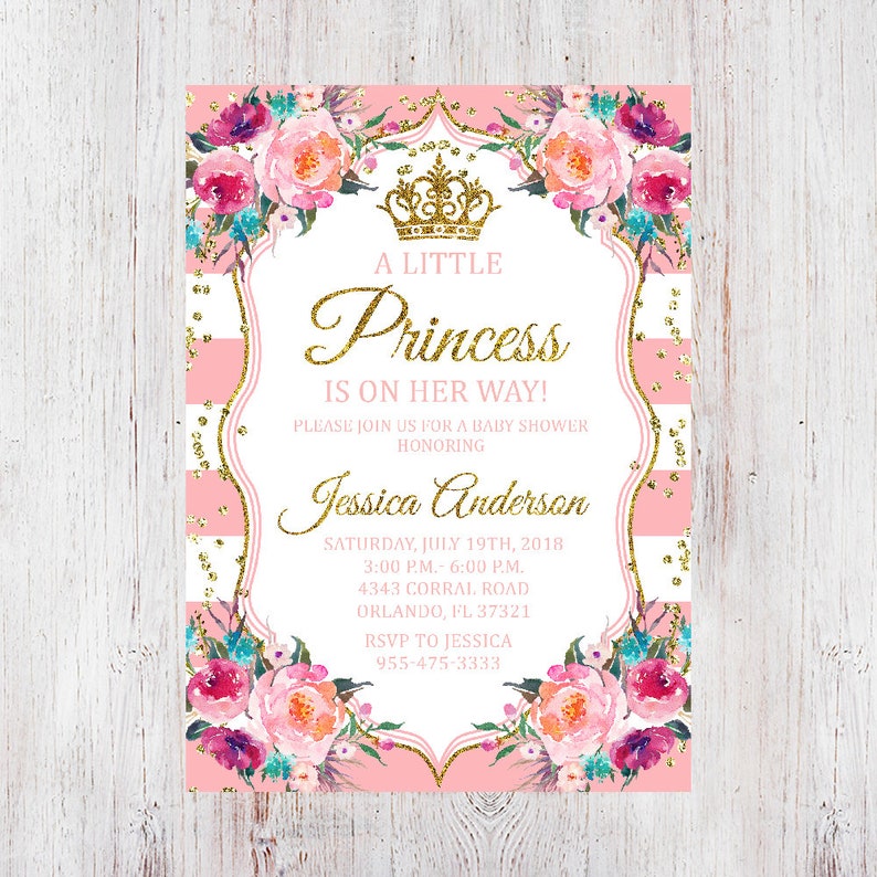 Couples Baby Shower Invitation Girl Princess Baby Shower Etsy