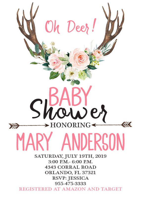 oh deer baby shower girl