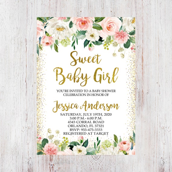 sweet baby girl invitations