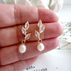 Brautschmuck gold, Schmuck für Standesamt, Hochzeit, Ohrringe für Bräute, Ohrringe Perlen, Ohrringe gold, hochzeitsschmuck, ohrringe dezent
