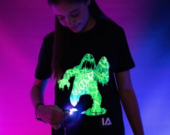 Kids Slime Monster Interactieve Glow In The Dark T-shirt