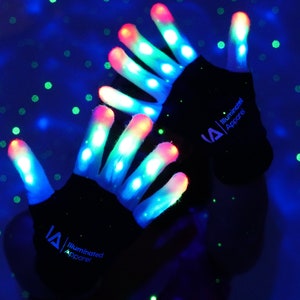 Illuminated Apparel Kids LED Light Up Flashing Gloves for Halloween Party Festival