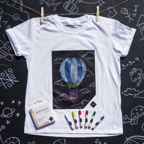 Chalkboard Bekleidung T-Shirt White Draw On Your T Shirt