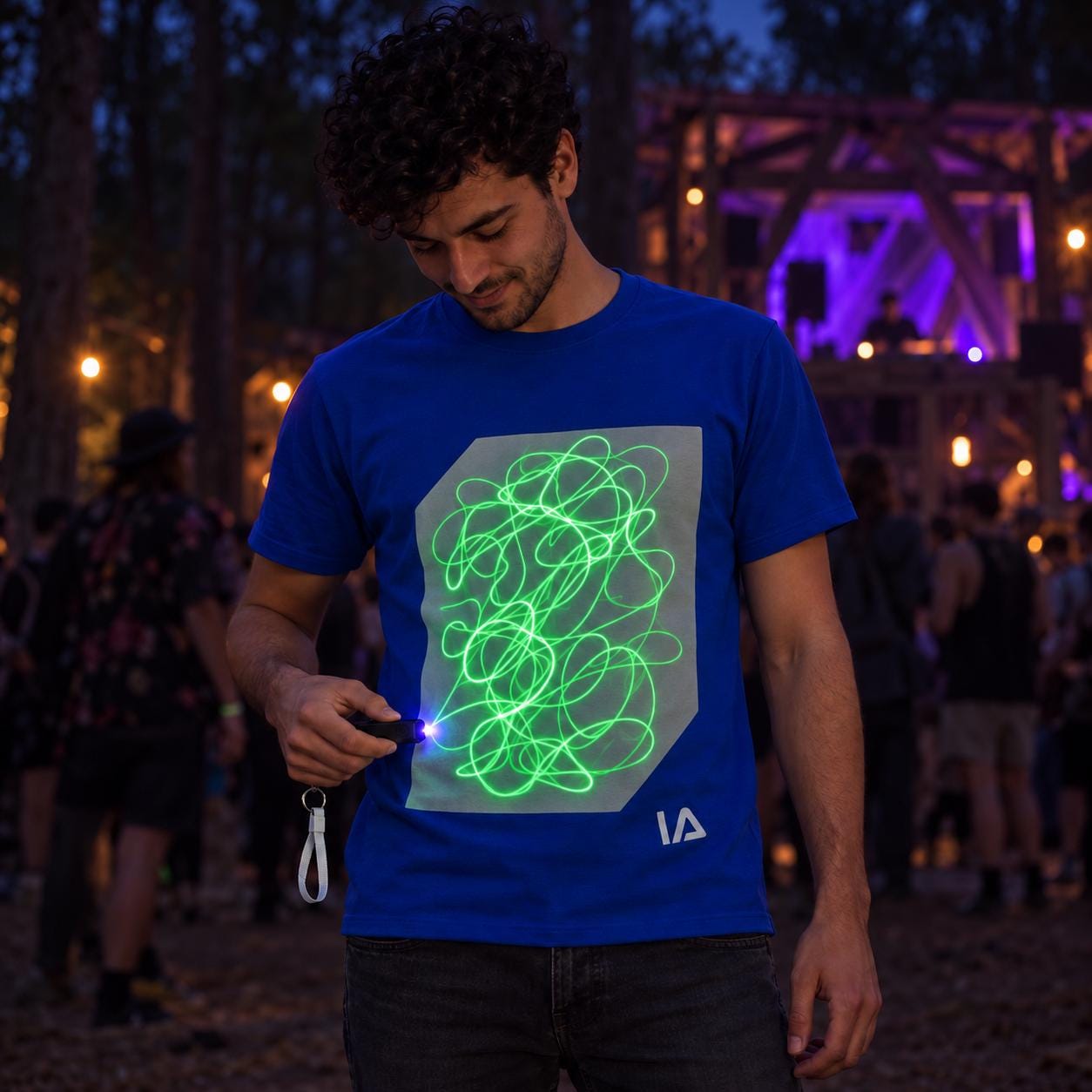 Adult Interactive Glow-in-the-dark T-shirt With Rechargeable Glow