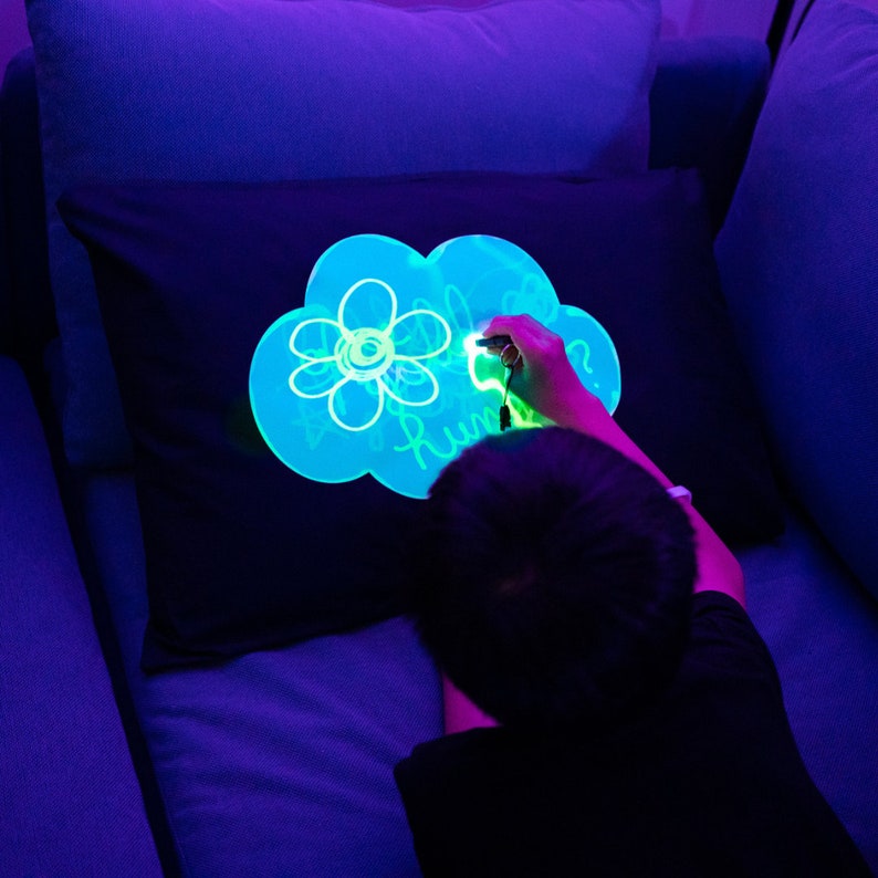 Glow Sketch Glow in the Dark Doodle Pillowcase Dream Cloud Etsy