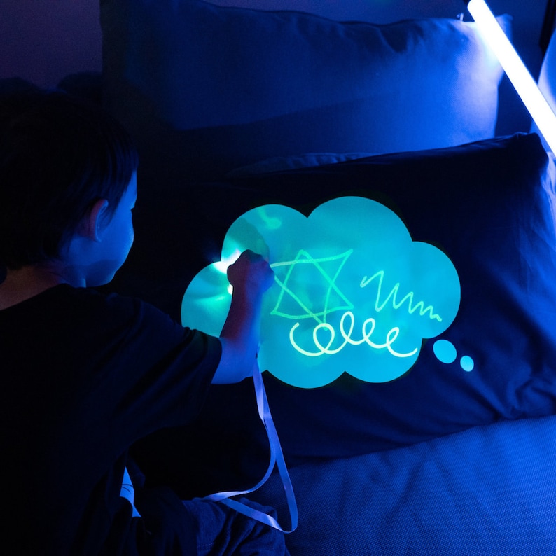 Glow Sketch Glow in the Dark Doodle Pillowcase Dream Cloud Etsy