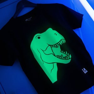 Dinosaur Kids Interactive Glow in The Dark T-shirt Fun for Birthday Parties image 5