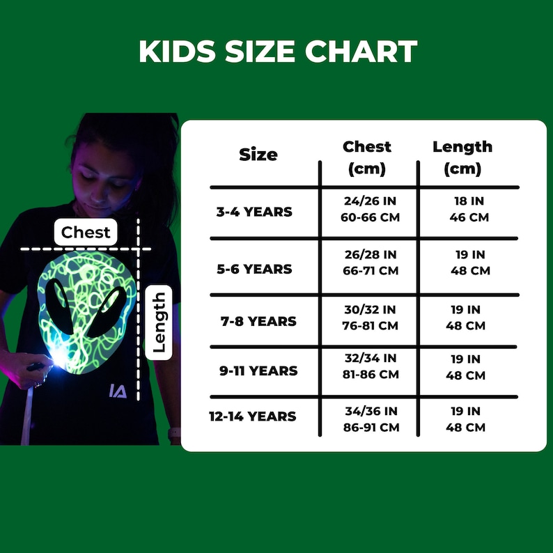 T-shirt interactif Kids Alien Head Glow In The Dark Vêtements illuminés image 7