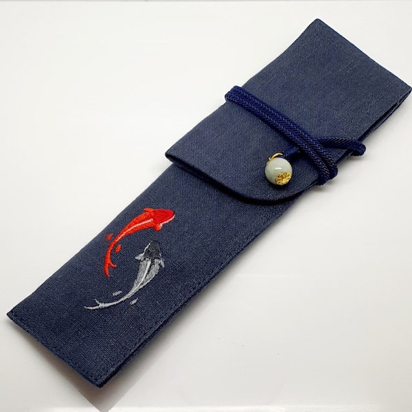 Japanese Kimono Pen Pouch Koi DB