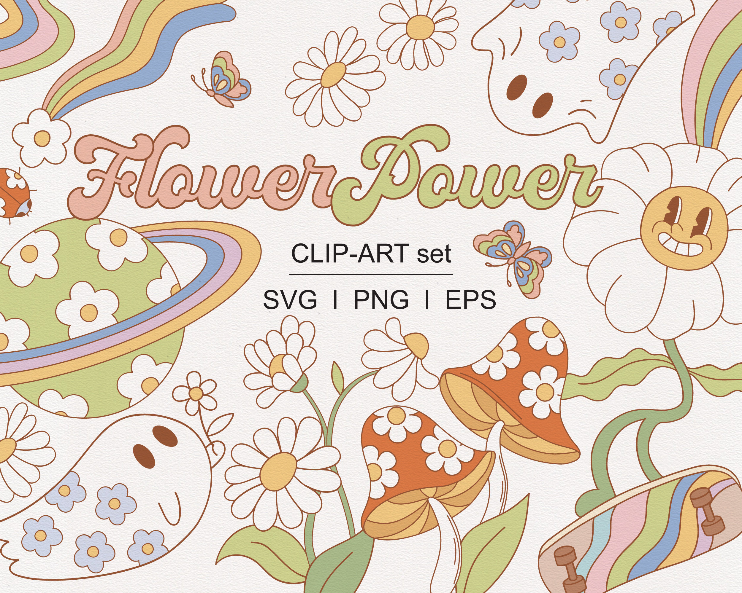 Raphic Royalty Free Library Flower Power Clipart - Hippie Flower