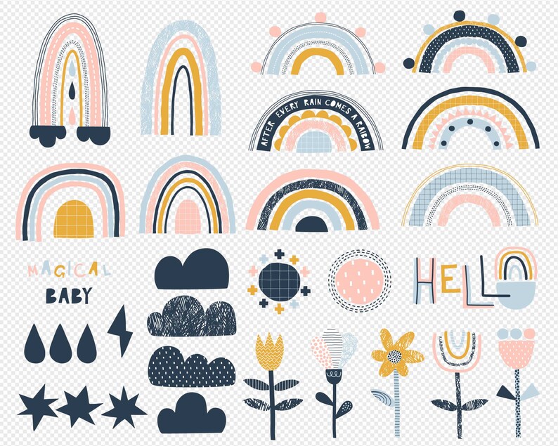 Download Rainbow clipart Rainbow svg Boho Nursery vector digital ...