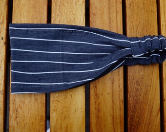 Hairband, bandana, headscarf stripes dark grey