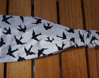 Hairband, Bandana swallows charz white