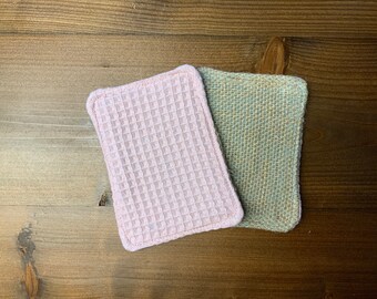 sustainable rinsing sponge, pot scrubber pink, jute 1 piece