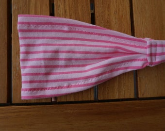 Hairband, bandana, headscarf stripe pink pink