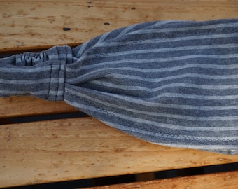 Harraband, Bandana, stripes antrazith grey