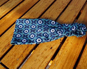 Haarband, Bandana grün Blumen