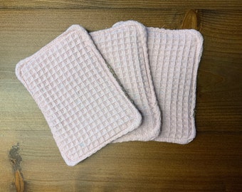 sustainable rinsing sponge, pot scrubber pink, jute set of 3