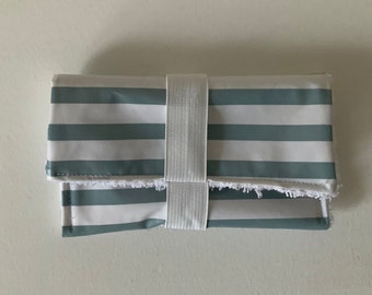 Soap bag gray white stripes