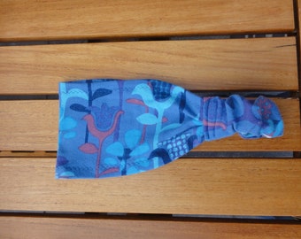 Hairband, Bandana Fantasy Flower blue