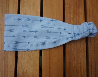 Hairband, bandana, headscarf arrows light blue
