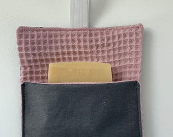 Soap bag grey/pink