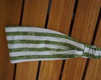 Hairband, Bandana stripe green white