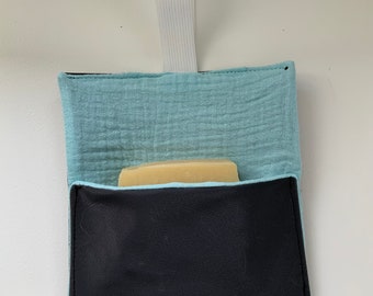 Soap bag black turquoise