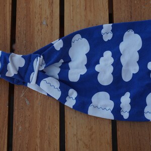 Haarband, Bandana, Kopftuch Wolken blau weiß Bild 1