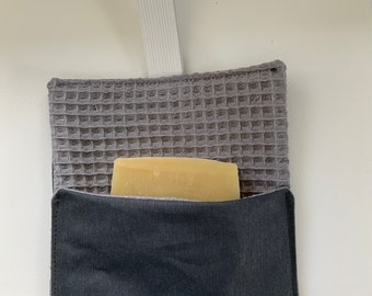 Gray soap bag