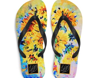 sunflower print shoes