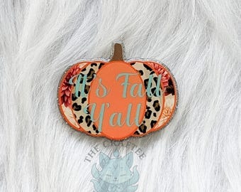 Pumpkin Badge Reel, Fall Badge Reel, Interchangeable Acrylic Topper